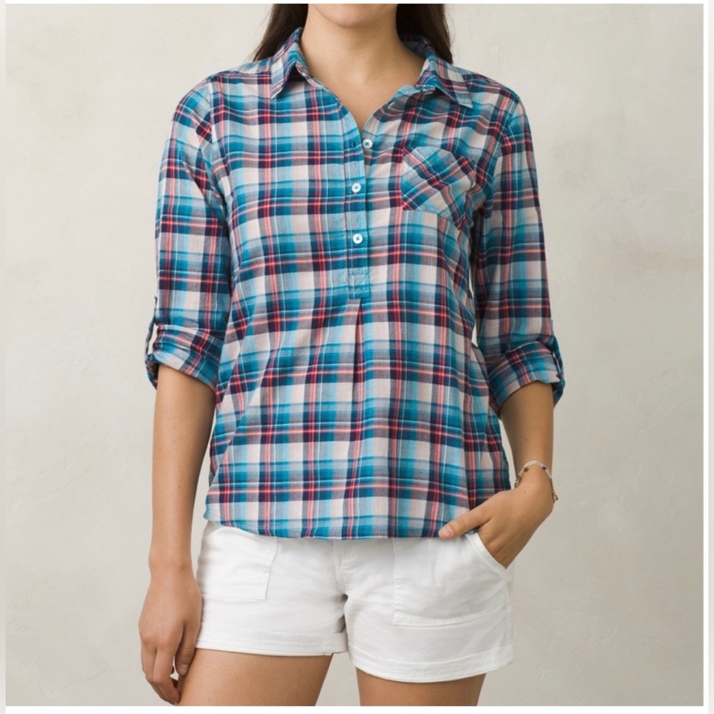 Prana Women’s XL Plaid Long sleeve top